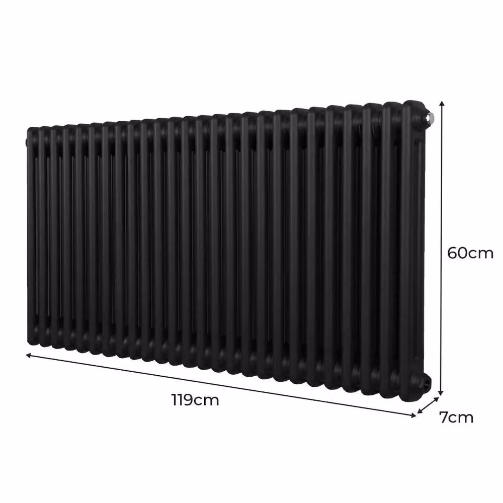 Monstershop Traditional 2 Column Steel Radiator in Black, W/D/H: 60.0 x 7.0 x 119.2 cm – 5