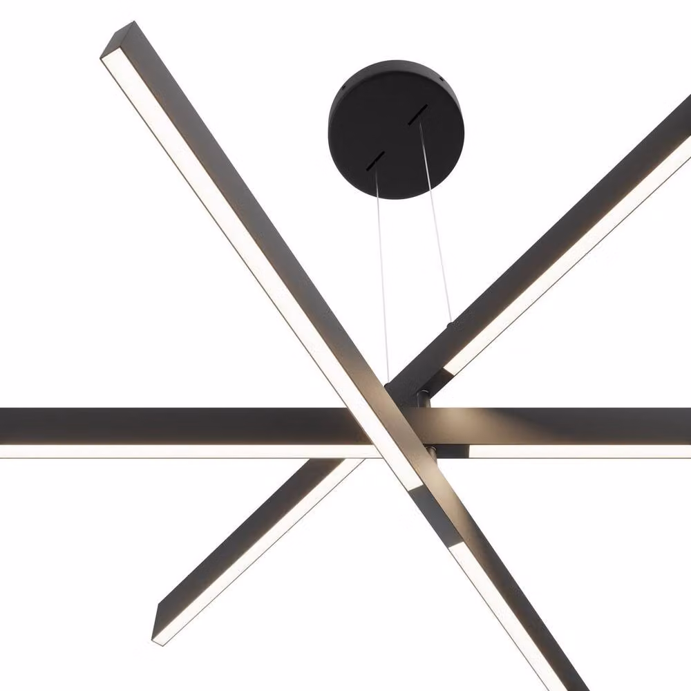 Maytoni Origami Modern 3 Light LED Pendant Lamp, Black, 4000K Cool White