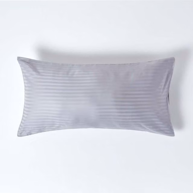 Homescapes Grey 330 Thread Count Egyptian Cotton Percale Housewife Pillowcase