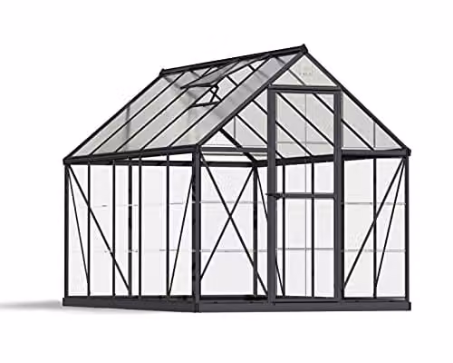 Palram Hybrid Polycarbonate Greenhouse in Grey, W: 185 cm, H: 208 cm – 1