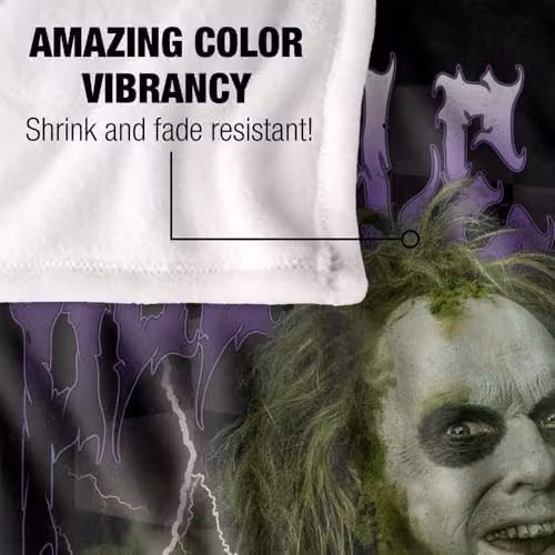 LOGOVISION Beetlejuice 2 Super Soft Fleece Throw Blanket, Multicolour, W: 152 cm, D: 127 cm – 3