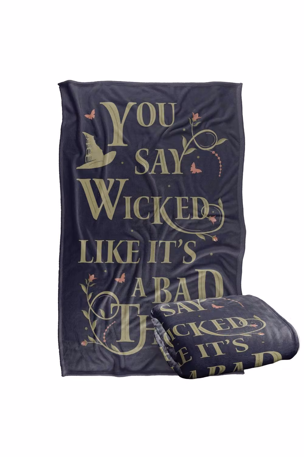 NBCU Wicked Elphaba You Say Wicked Like It's A Bad Thing Multicolour Blanket, W/D: 152.4 x 127.0 cm – 2