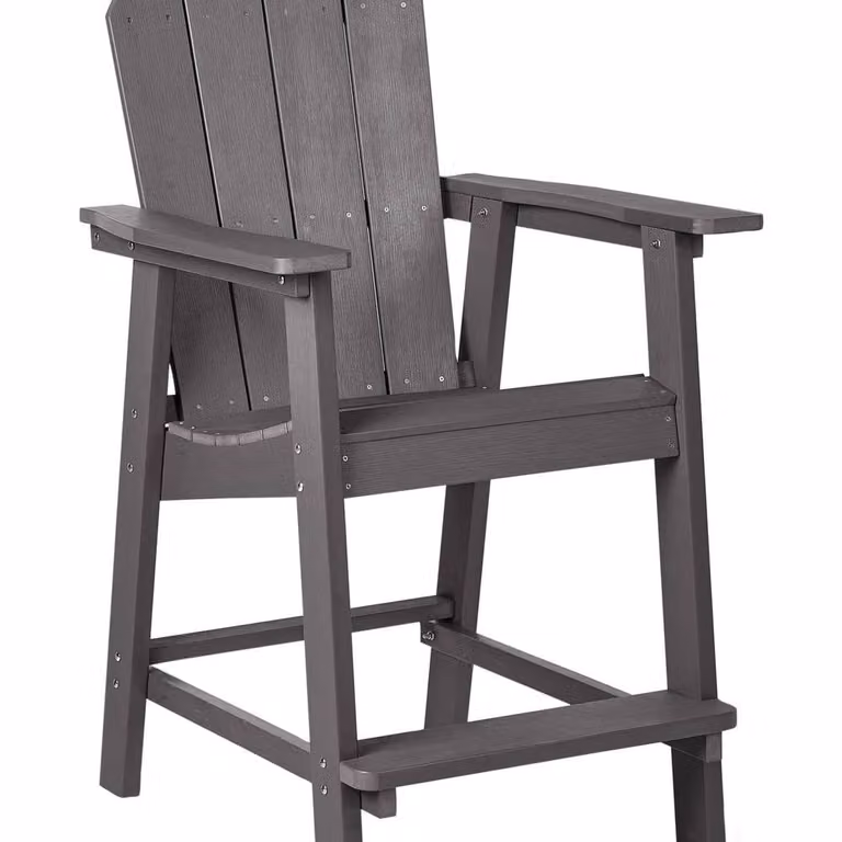 Wyld and Coco Veranda Garden Bar Chair in Dark Grey Faux Wood