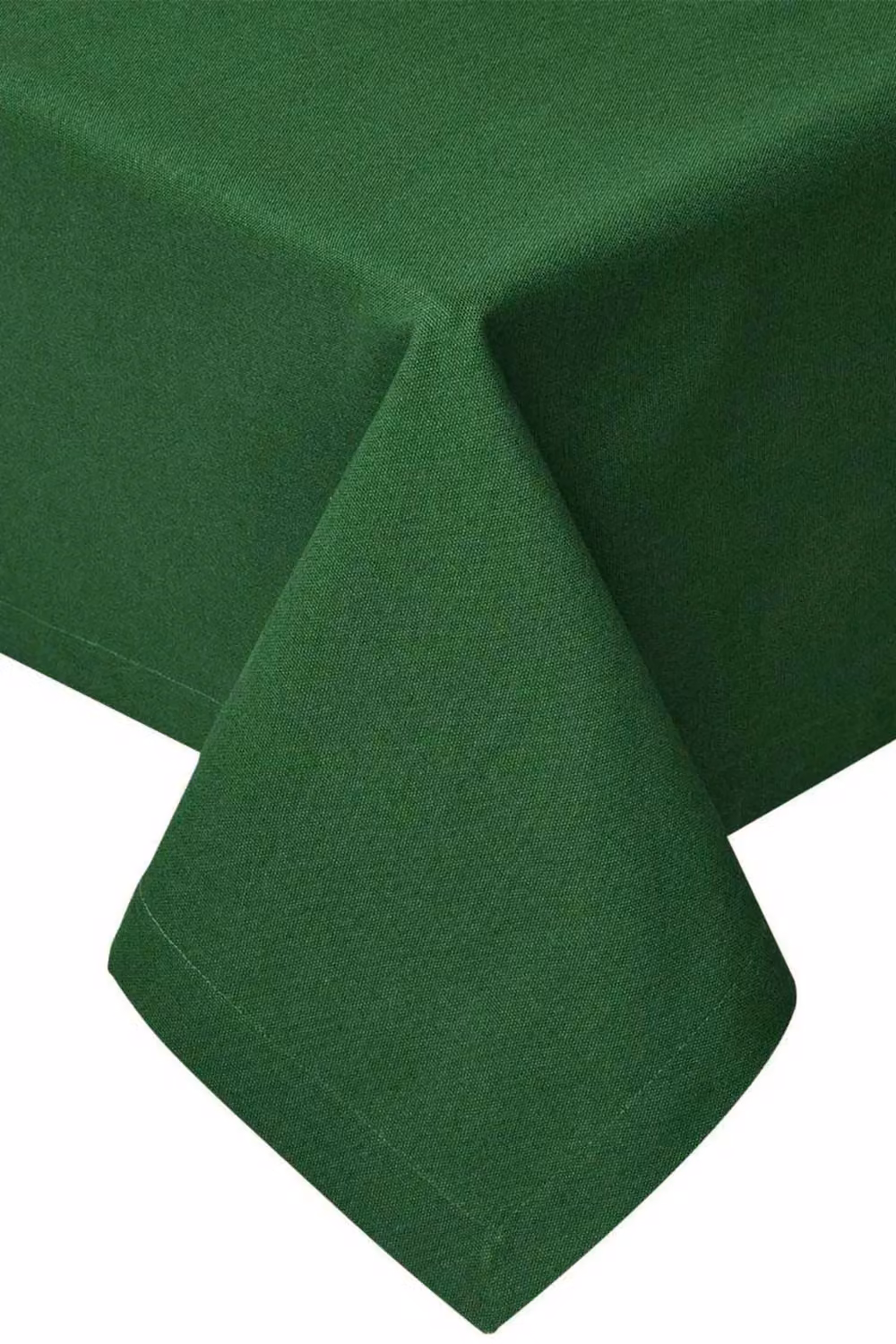 Homescapes Plain Cotton Rectangular Tablecloth in Green, W: 137 cm, L: 228 cm – 2