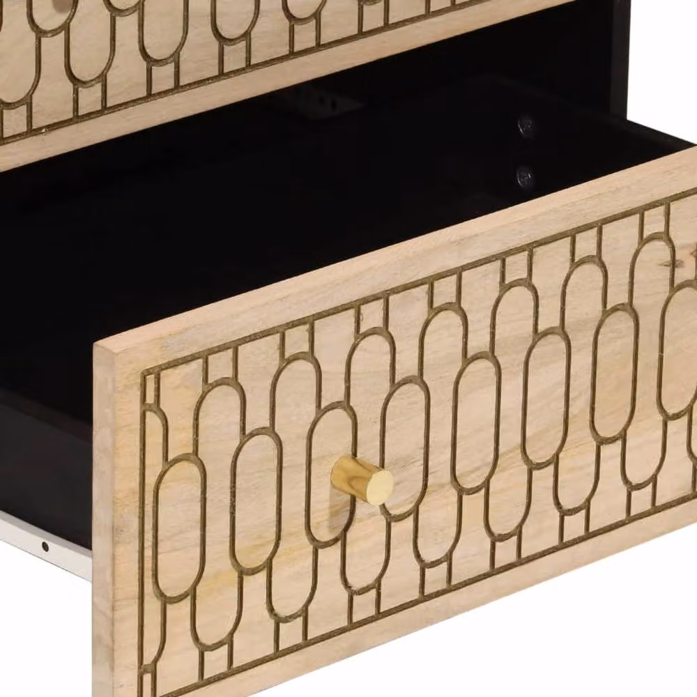 Berkfield Home Side Cabinet in Light Tan Mango Wood, W/D/H: 60 x 33 x 75 cm – 3