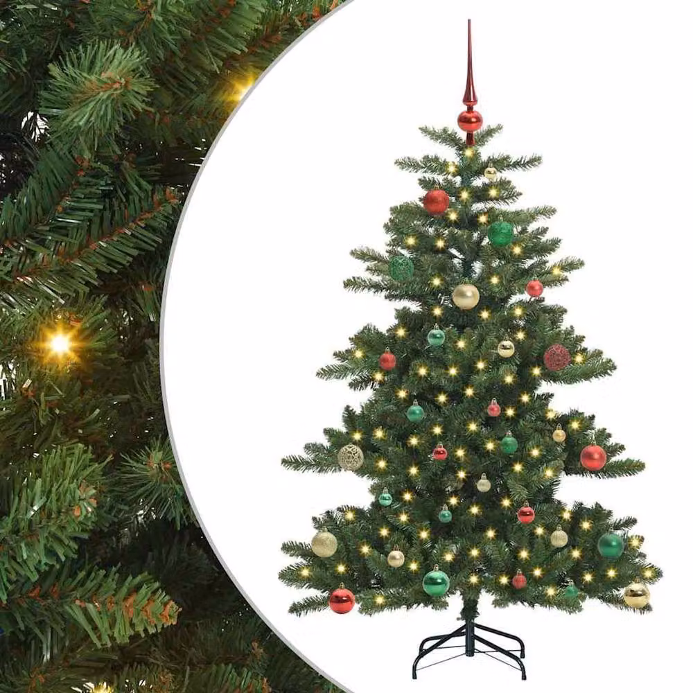 Berkfield Home Elegant Green Artificial Hinged Christmas Tree with 150 LEDs, Height: 150 cm – 3