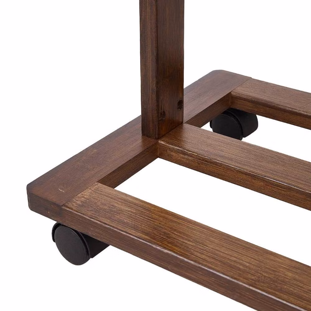 Kelvenix Brown Bamboo and Wood Vertical Clothes Rail Rack for Bedroom or Hallway – 2