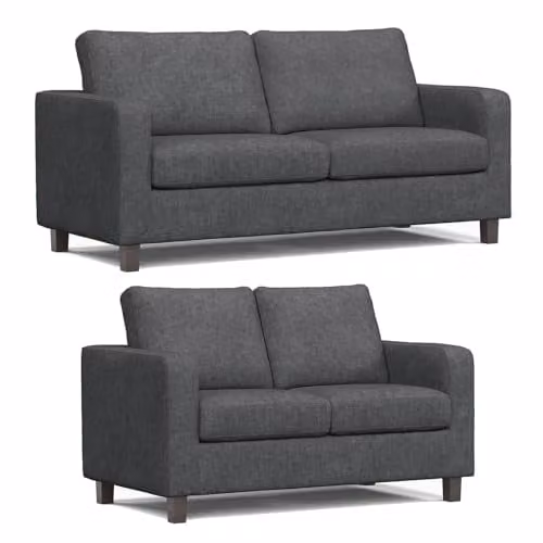 Furnishings For Less UK York Grey Fabric 3 and 2 Seater Sofa Suite – 1