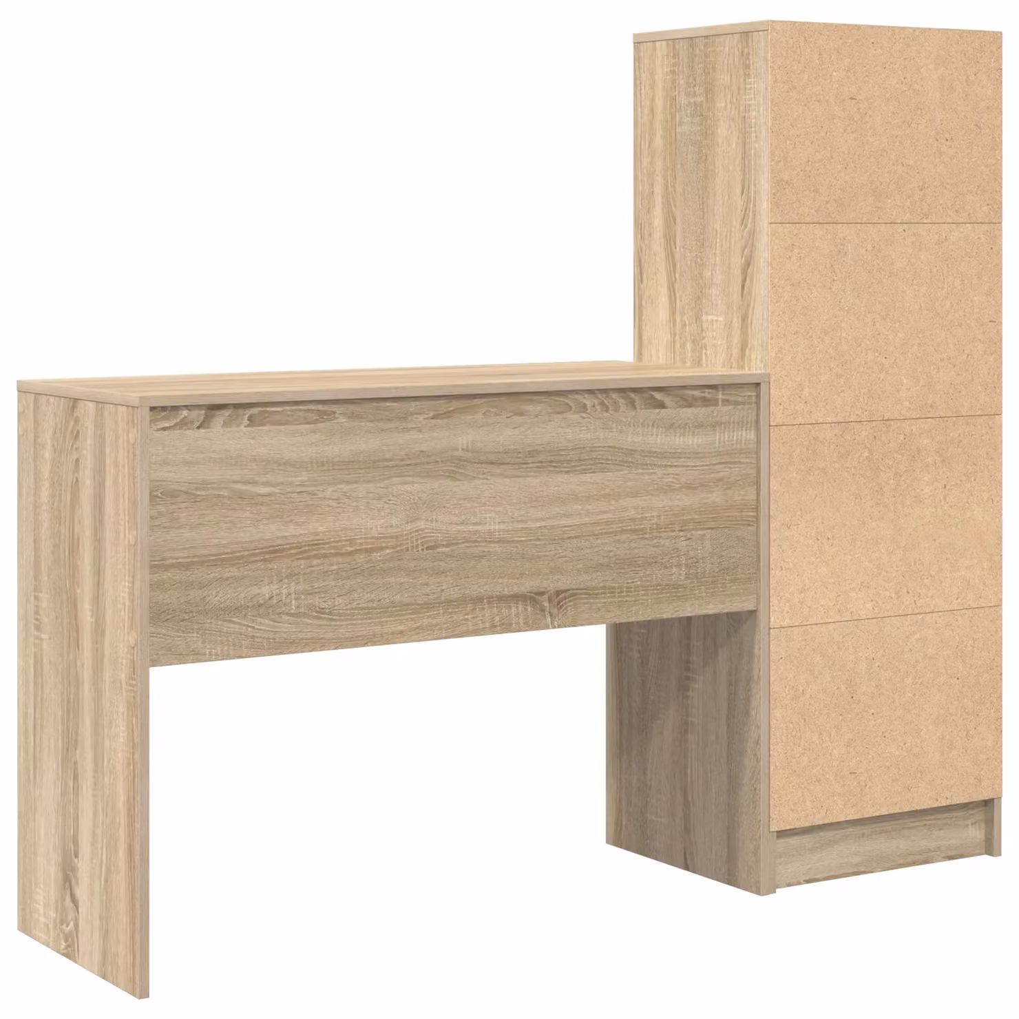 Berkfield Modern Writing Desk with Storage in Sonoma Oak and Taupe – 3
