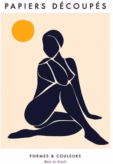 Dominique Vari Bain De Soleil Abstract Paper Poster in Beige and Multicolour