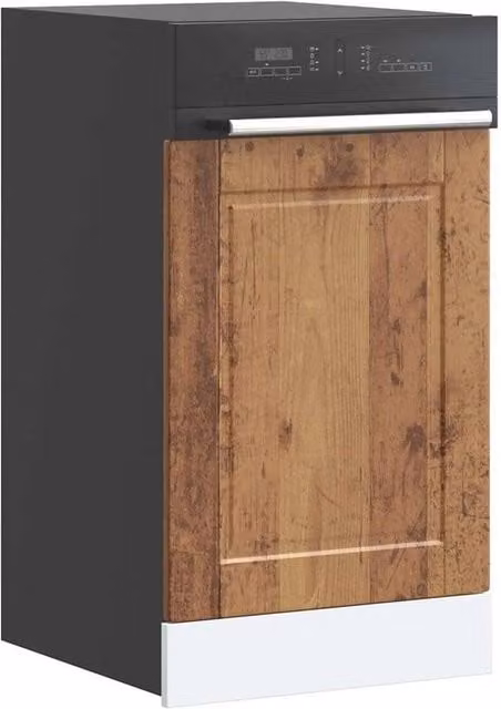 Berkfield Home Dishwasher Panel Porto Old Wood in Brown, W: 45 cm, H: 67 cm