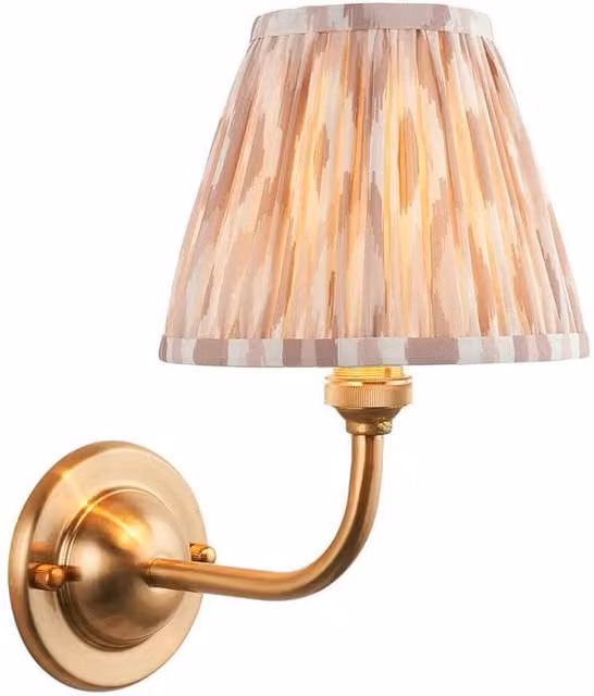 Netlighting Dome Arc Wall Light with Multicolour Fabric Ikat Shade in Gold/Brass, 16 cm