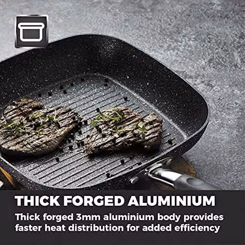 Tower Precision Non-Stick Aluminium Grill Pan, 28cm, Black – 4