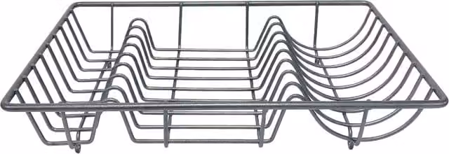 Kitchen Master Rectangular Dish Drainer in Grey and White Coated Steel