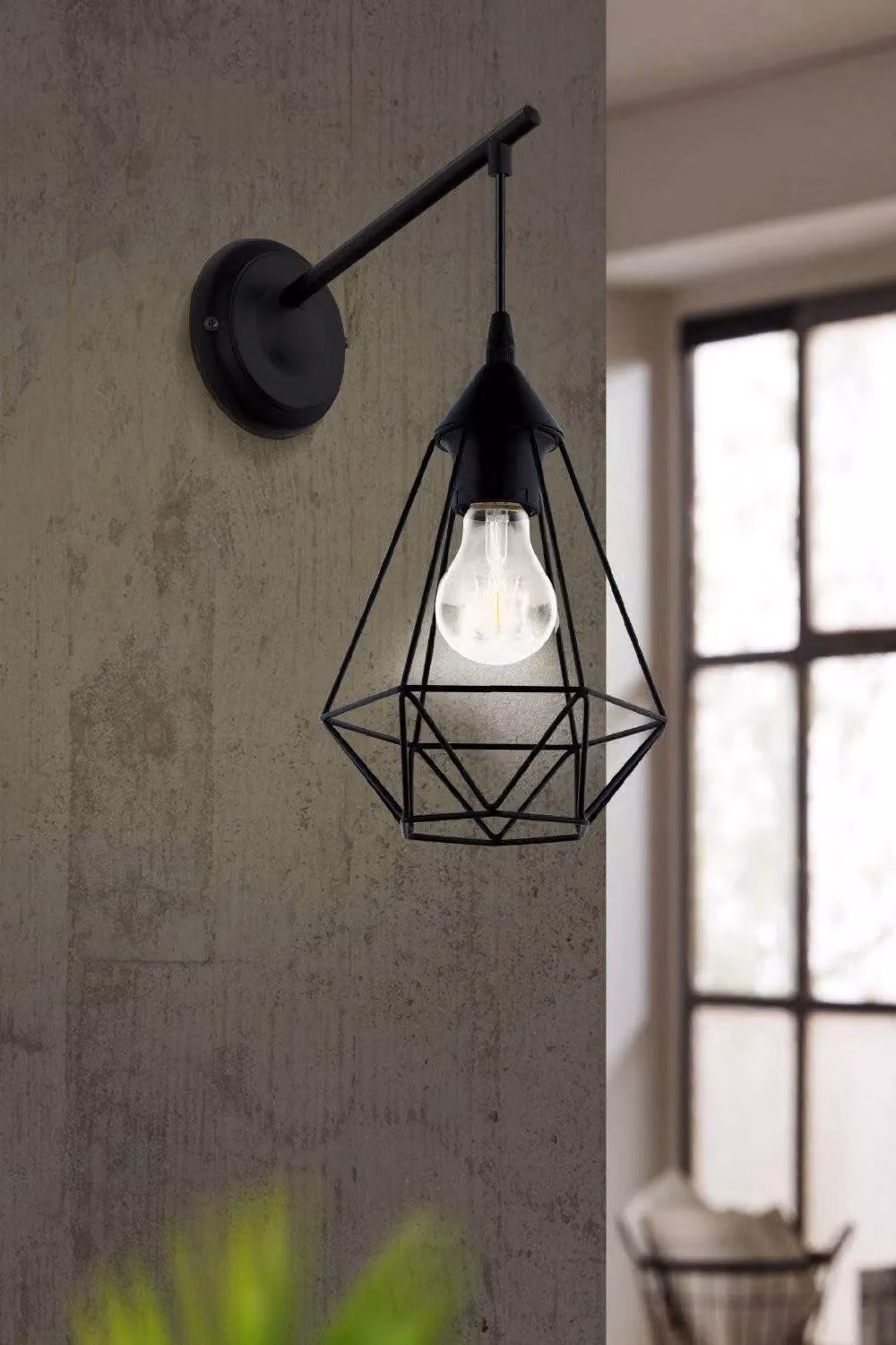 Eglo Tarbes Retro Metal Wall Light in Black – 2