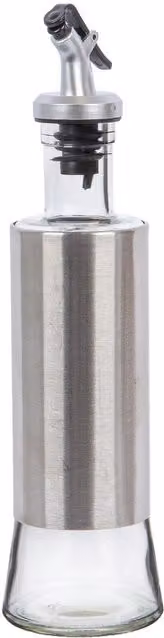 Ashley Stainless Steel and Glass Olive Oil Bottle, 300 ml, Silver