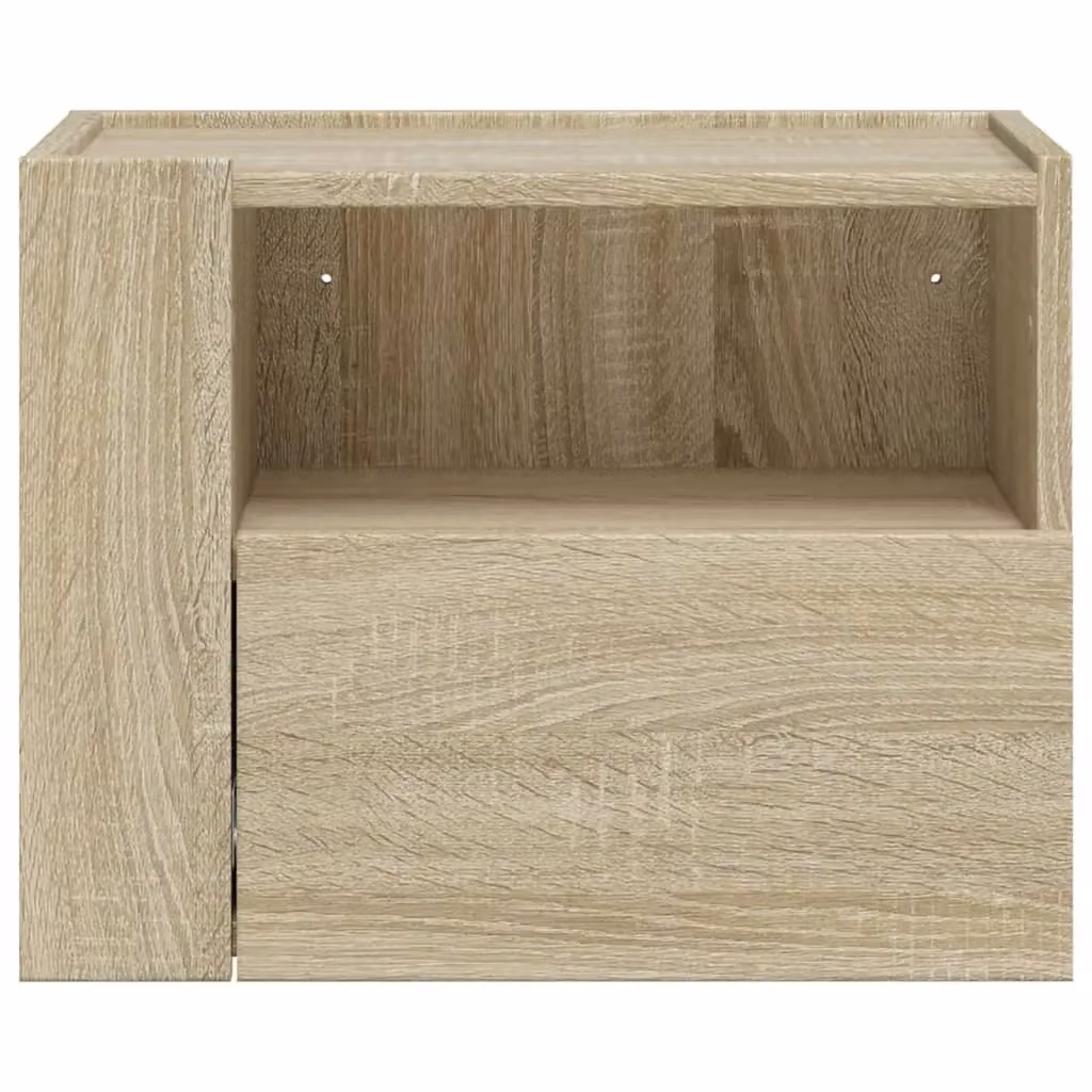 Berkfield Home Set of 2 Wall-mounted Bedside Cabinets in Sonoma Oak Brown, W: 45 cm, D: 30 cm, H: 35 cm – 3