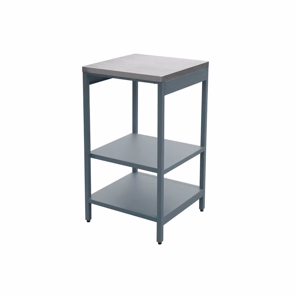 sweeek Outdoor Stainless Steel Kitchen with 2 Shelves in Grey, W: 49 cm, H: 87.5 cm, D: 49 cm – 2