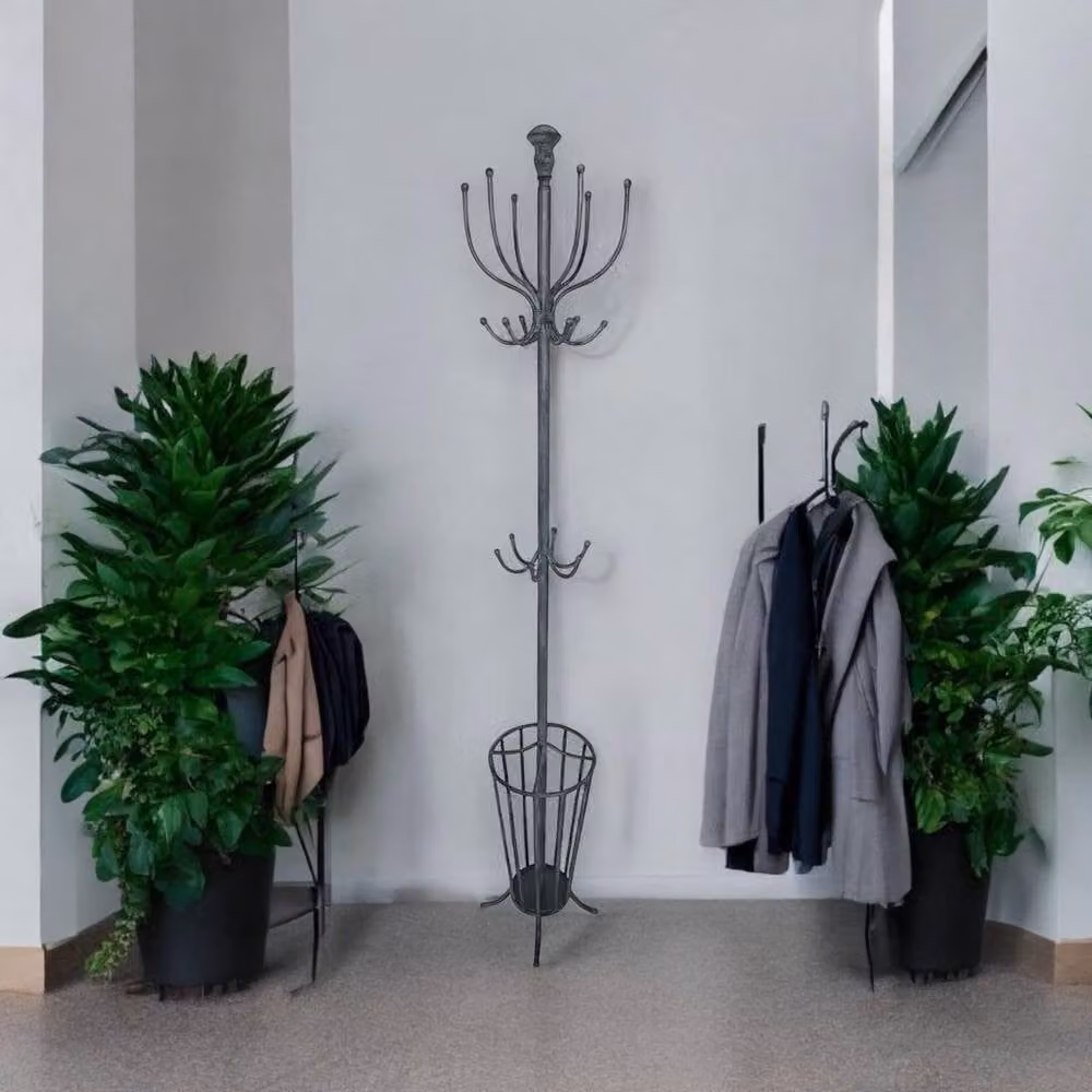Minster Metal Coat and Umbrella Stand in Dark Grey, W56 x D56 x H172 cm – 3