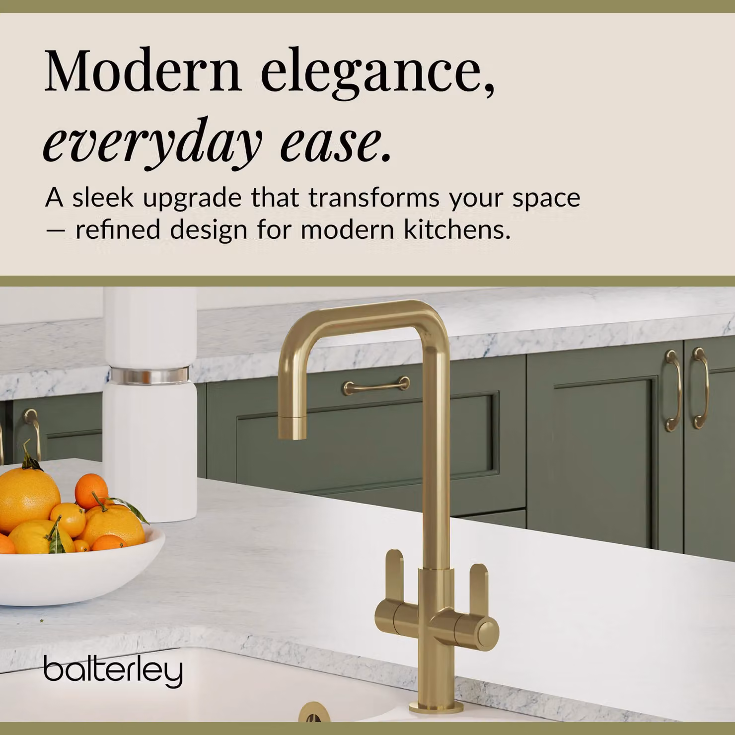 Balterley Kuma Kitchen Mono Mixer Tap with Dual Lever in Brushed Brass – 2