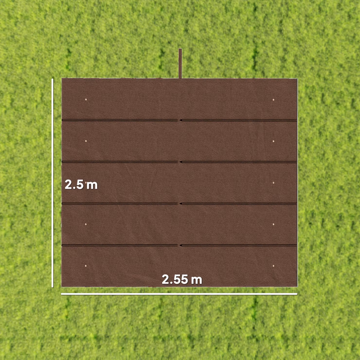 Outsunny Brown Retractable Pergola Replacement Canopy Fabric for 3 x 3 m Frame, W: 255 cm x D: 250 cm – 3