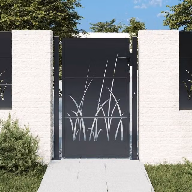 Berkfield Anthracite Steel Garden Gate, W: 105 cm, H: 155 cm – 1
