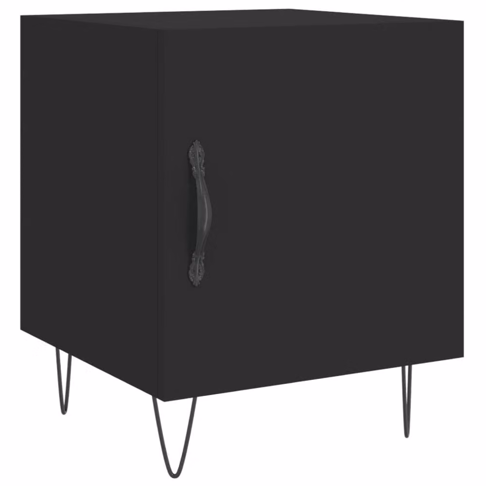 Berkfield Home Modern Bedside Cabinets, 2 Piece Set in Black, W/D/H: 40 x 40 x 50 cm – 4