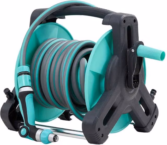 Living and Home Portable Garden Watering Hose Reel Set with Cart in Green – 1