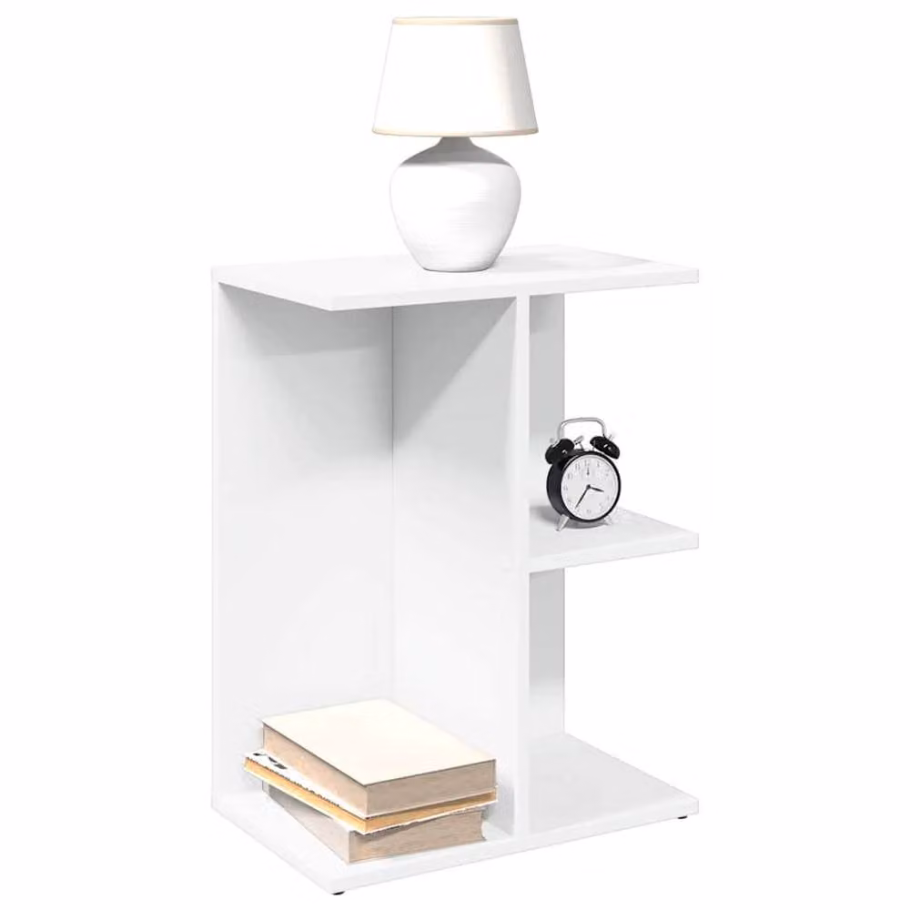 Berkfield Home Elegant Bedside Table in White, W: 46.5 cm, D: 29 cm, H: 61 cm – 2