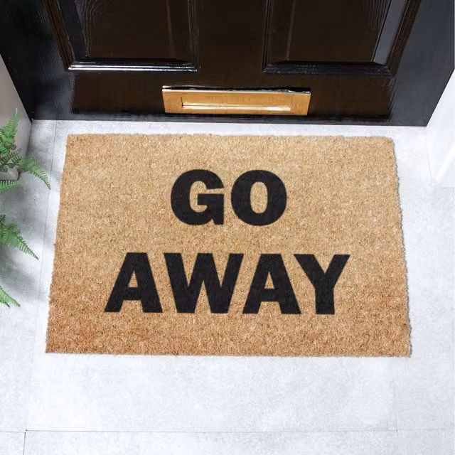 Artsy Mats Go Away Doormat in Brown with Coir and Non-Slip Rubber Base