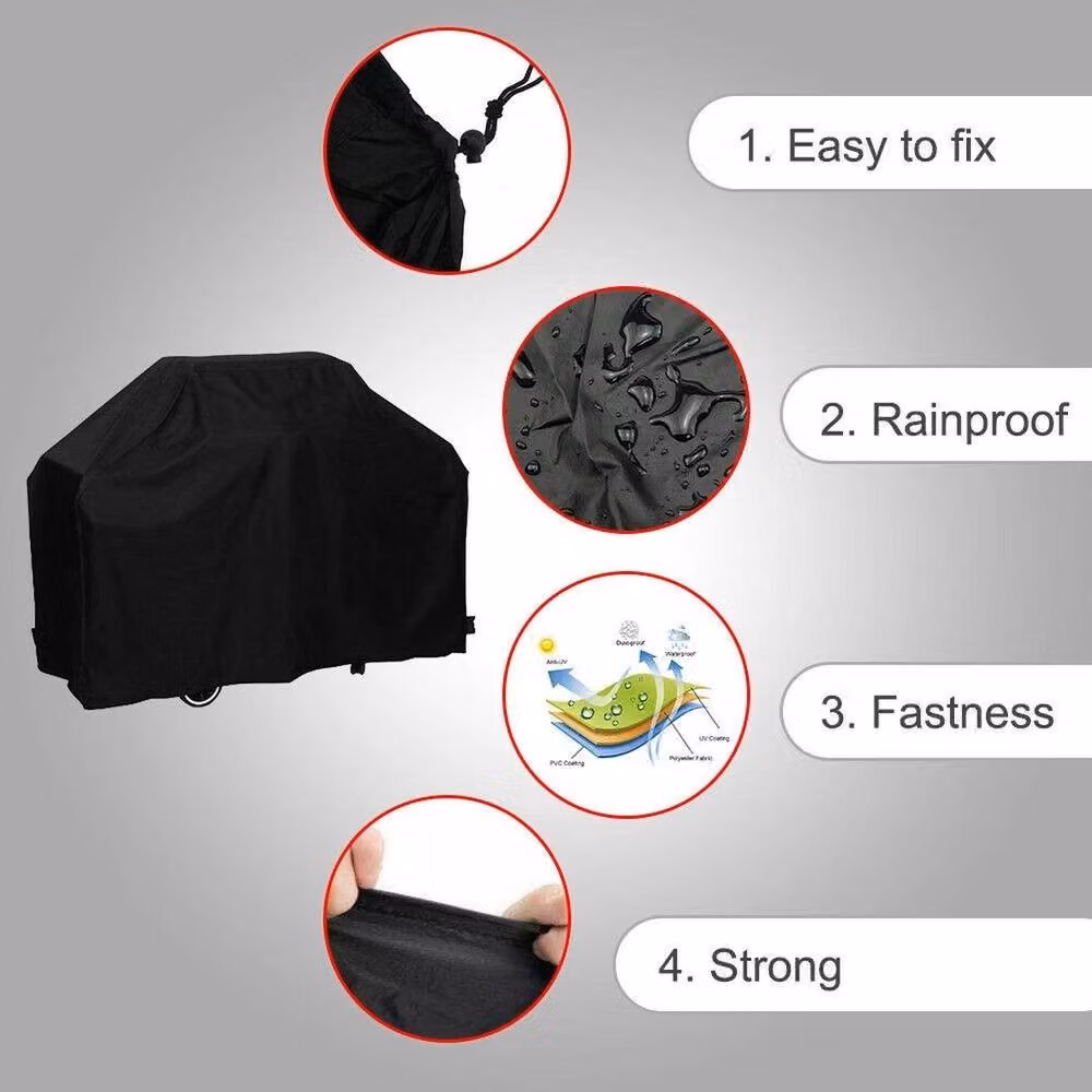 SPETLEK XL Waterproof Black Polyester BBQ Cover for Gas Grills and Smokers, W: 100 cm, D: 60 cm – 3