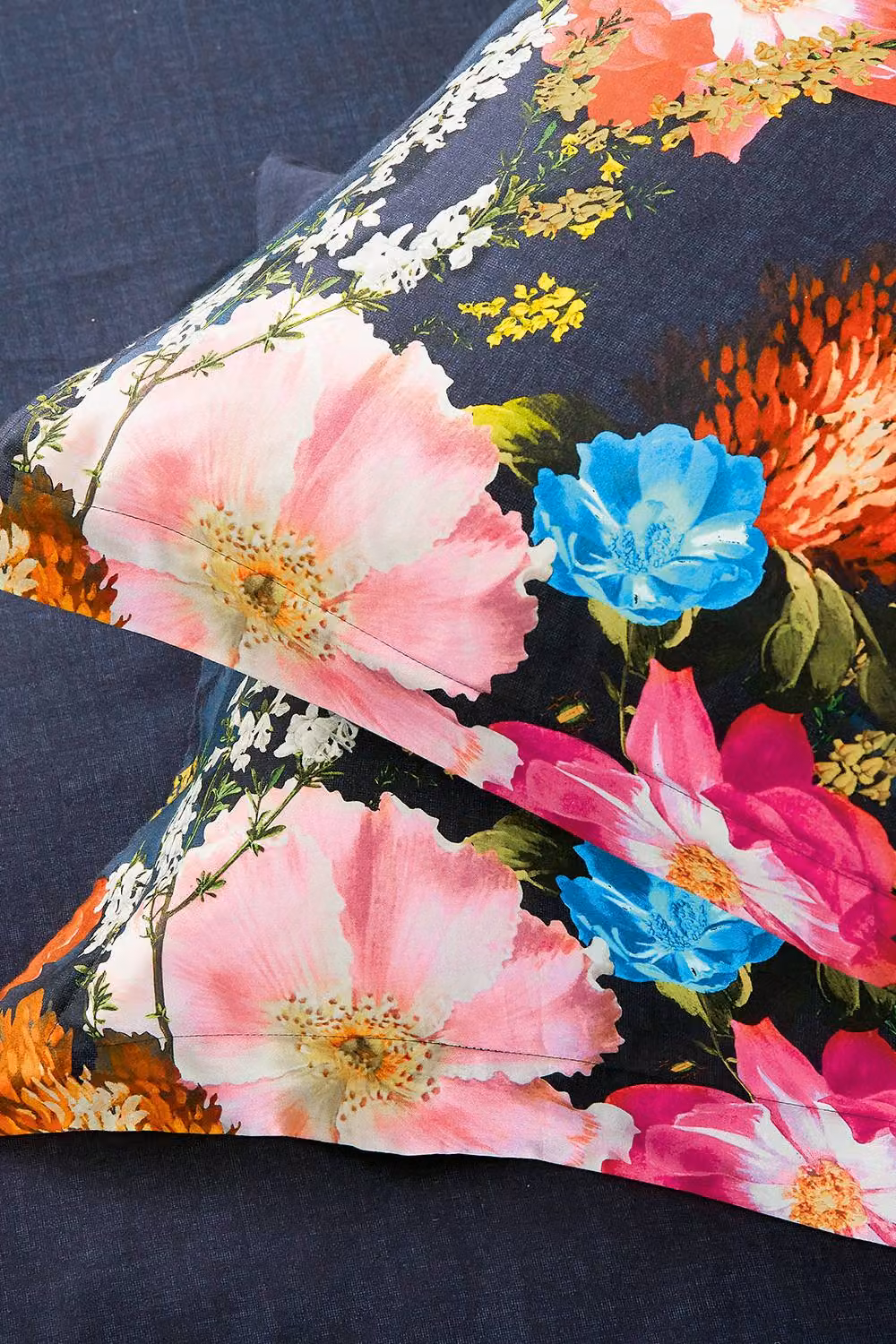 Ted Baker Berry Sundae Cotton Percale Floral Duvet Cover Set, Blue, Pink, Orange and Yellow, W: 180 cm, H: 200 cm – 4