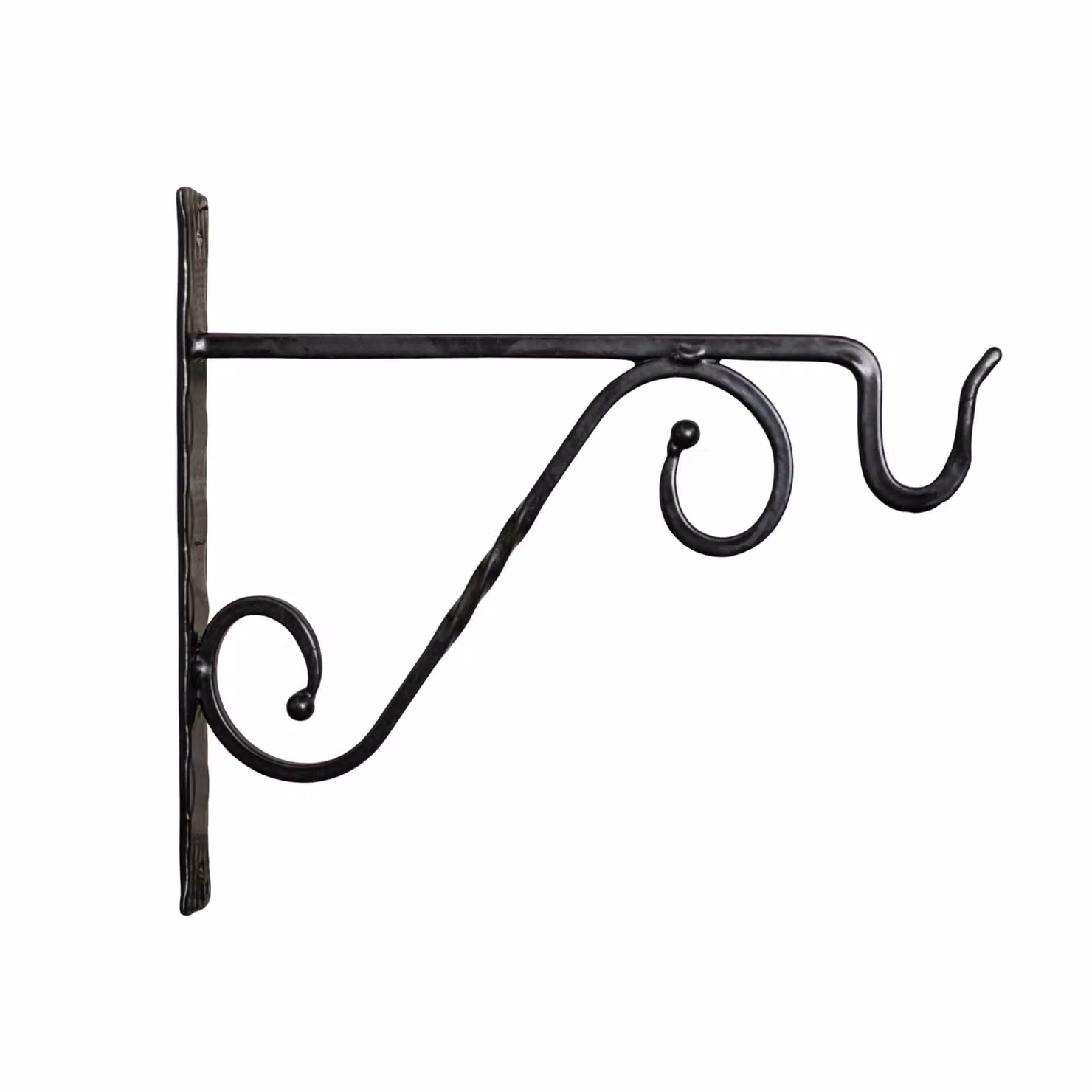 Samuel Alexander Black Metal Heavy Duty Twisted Garden Wall Bracket Hook for Hanging Planters, 35 cm – 4
