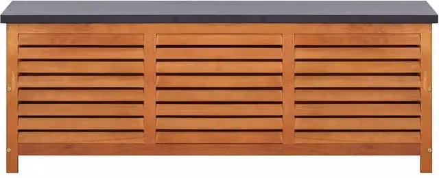 Berkfield Home Garden Storage Box in Brown Solid Oiled Eucalyptus Wood, W/D/H: 150 x 50 x 55 cm – 1