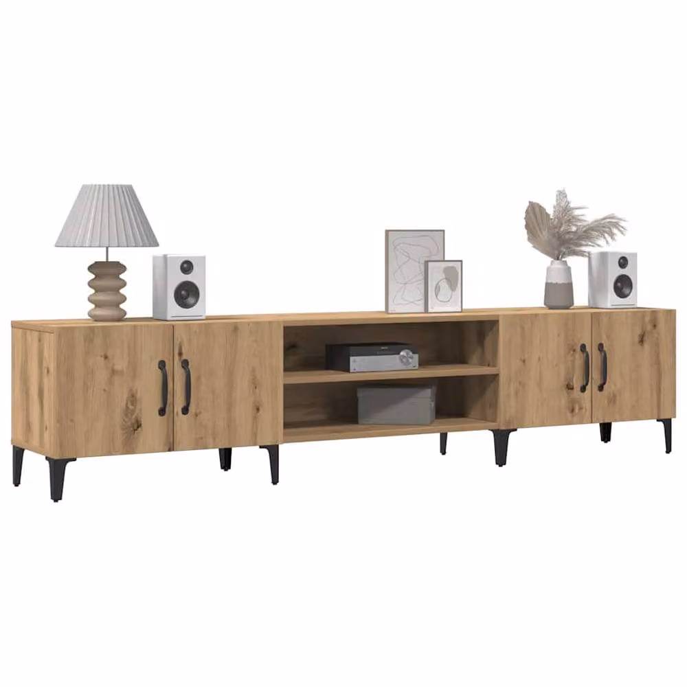Berkfield Home Artisan Oak TV Cabinet in Brown, W/D/H: 180 x 31.5 x 40 cm – 3