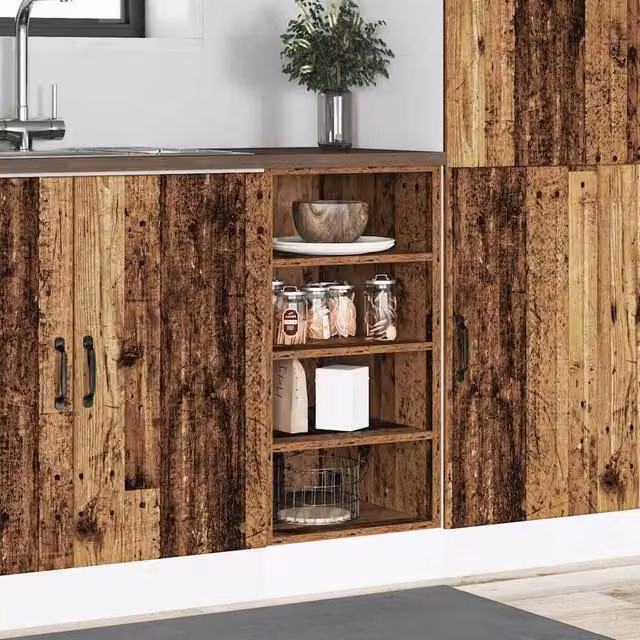 Berkfield Home Brown Kitchen Base Unit with Hinged Doors and Internal Shelves, W: 40 cm, D: 44.5 cm, H: 81.5 cm – 1