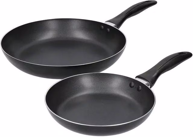 KitchenCraft Non-Stick Aluminium Frying Pan Set in Black – 4