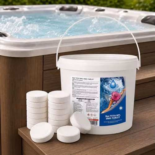 SHATCHI Stabilised Chlorine Tablets for Disinfection, 10 kg (50 x 200 g) White Slow Release – 2