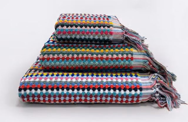 Allure Bath Fashions Multicolour Popcorn Textured Tasselled Bath Towels in 100% Cotton – 1