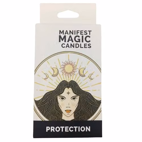Ancient Wisdom White Soy Wax Manifest Protection Ritual Candles, Pack of 12 – 1