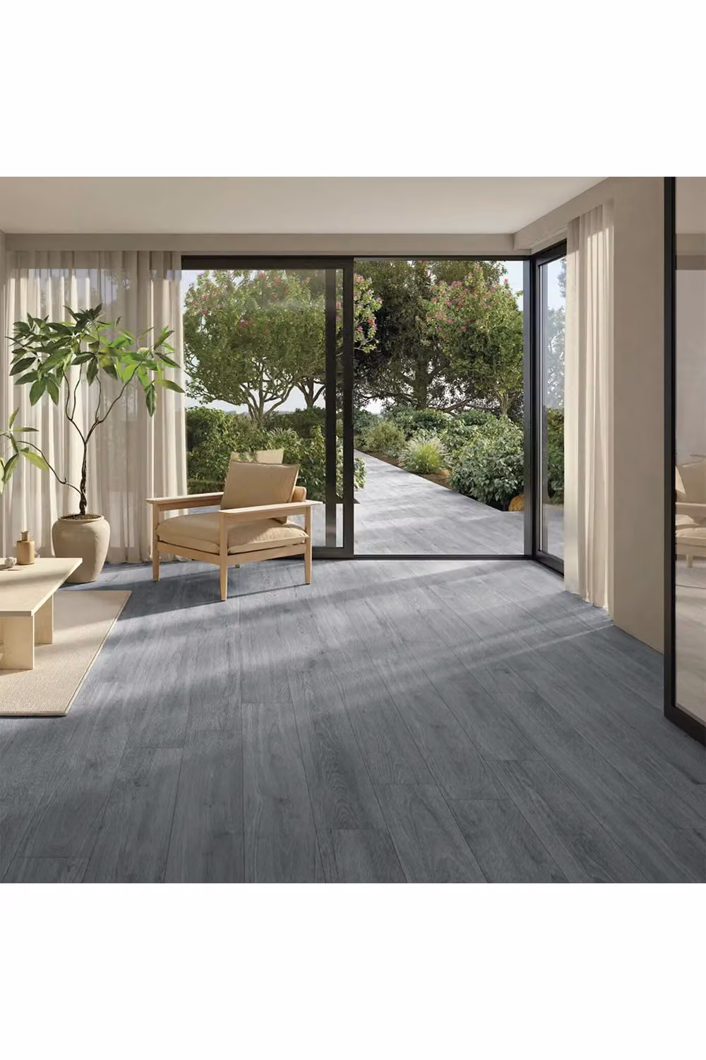 Living and Home 21-Piece Grey Wood Grain PVC Self-Adhesive Wood Look Plank Flooring – 2