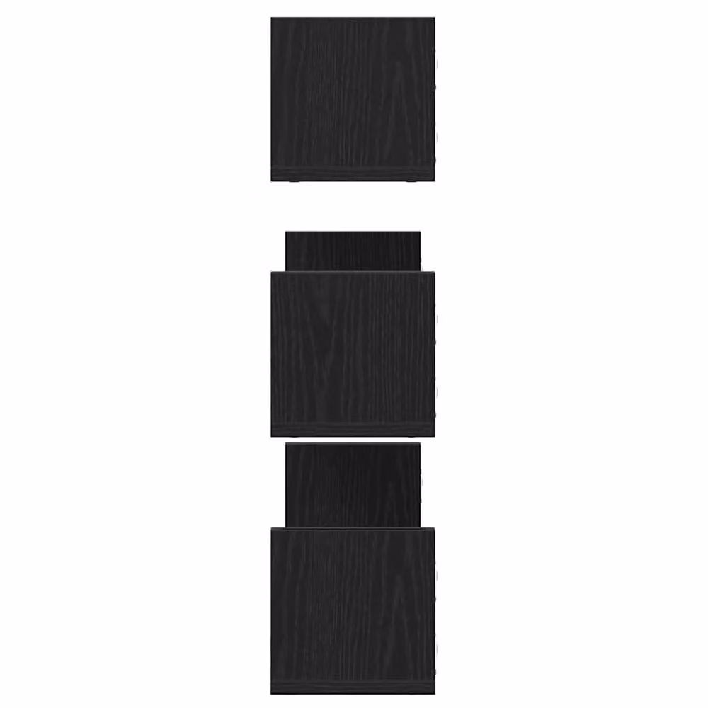 Berkfield Home Set of 3 Black Oak Wall Mounted Shelves, W: 58 cm, D: 18 cm, H: 18 cm – 5