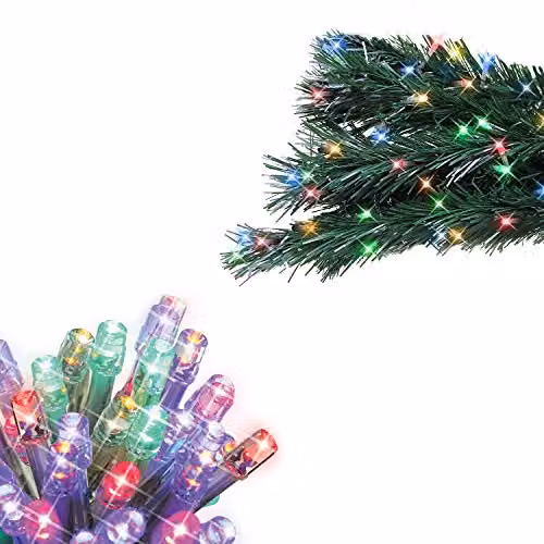 The Christmas Workshop 300 Multi-Coloured LED Chaser Fairy Lights, 20.9 Metres, 8 Light Modes – 5