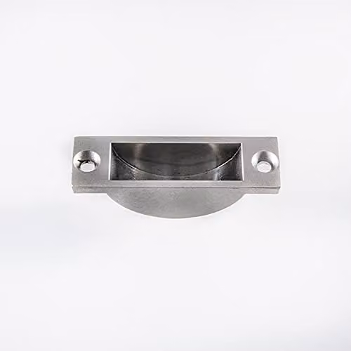 Loops Recessed Floor Flush Bolt Socket in Silver, 62 x 25 mm with 53 mm Fixing Centres