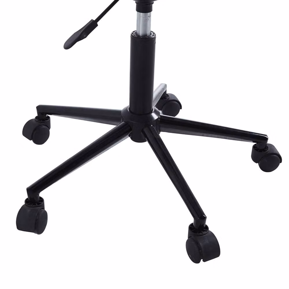 Nordlys Scandinavian Black Synthetic Leather Task Chair with Adjustable Metal Base – 3