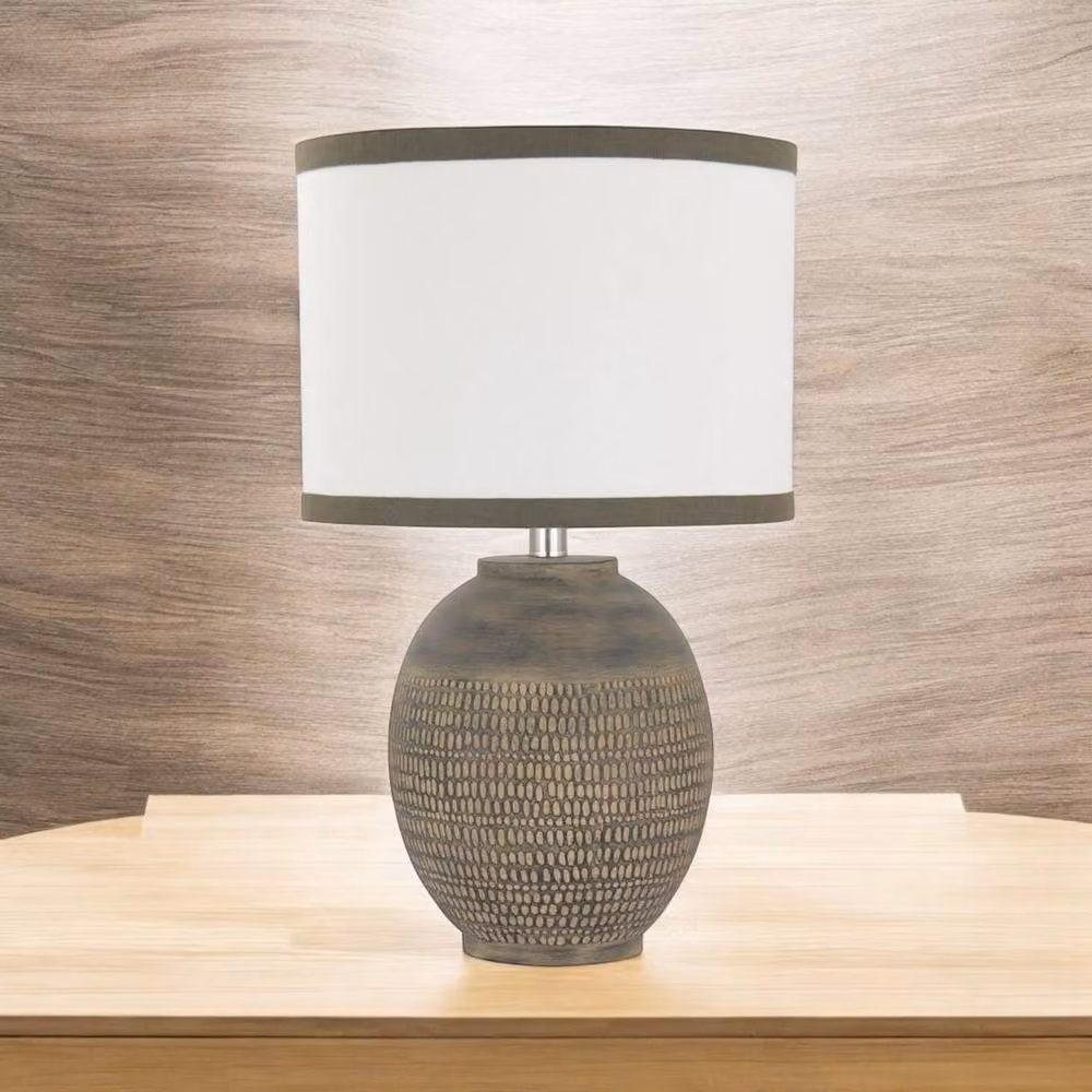 Minster Ceramic Table Lamp in Brown, W: 28 cm, D: 28 cm, H: 24 cm – 2