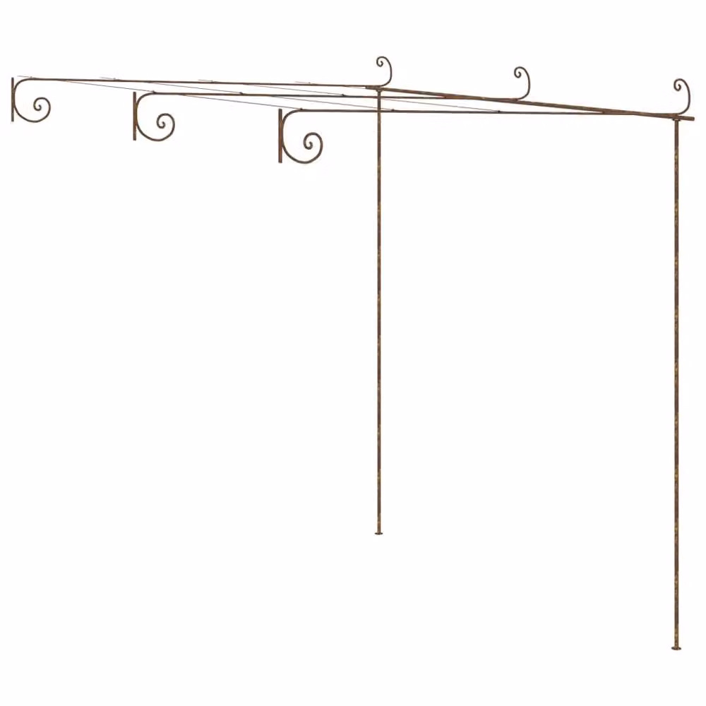 Berkfield Home Garden Metal Pergola in Antique Brown, W: 300 cm, D: 300 cm, H: 250 cm – 2