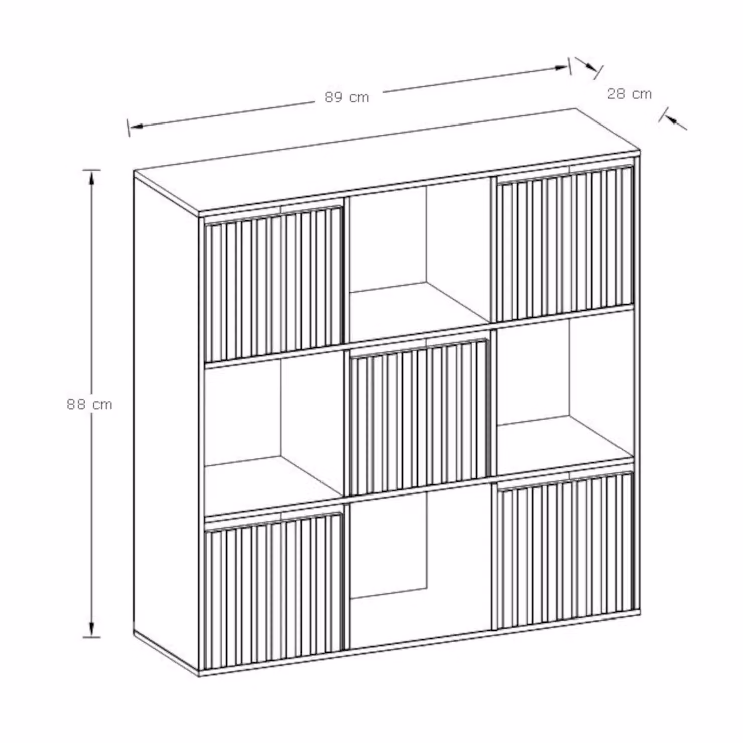 GFW Kube 3x3 Modern Shelf Storage Cube in Black and Oak – 5