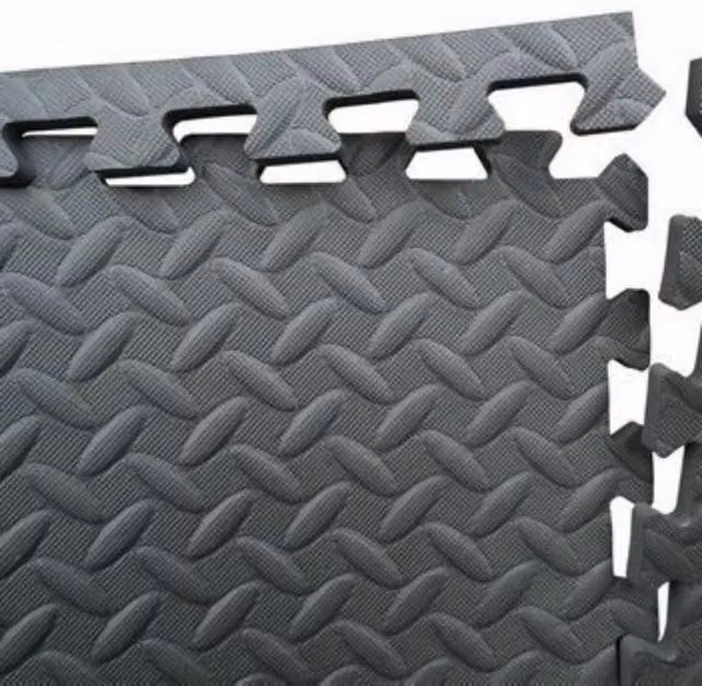 FK Sports 30 Piece Set of Black EVA Interlocking Plastic Floor Mats
