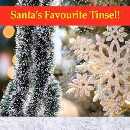 VFM e-Store Black and Green Snow Tipped Christmas Tinsel Decoration – 4